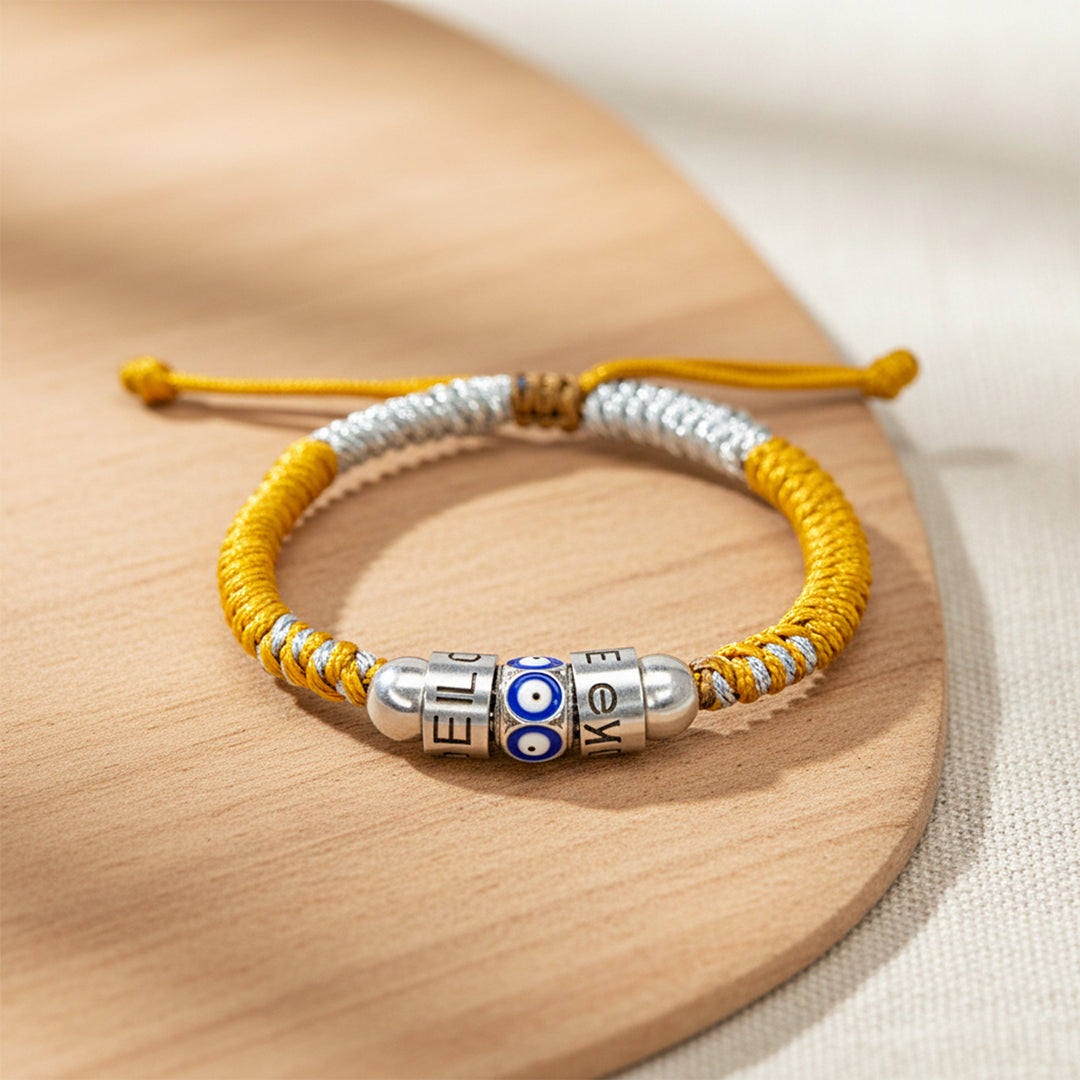 Guardian Eyes Couple & Family Name Bracelet – Personalized Protection Jewelry
