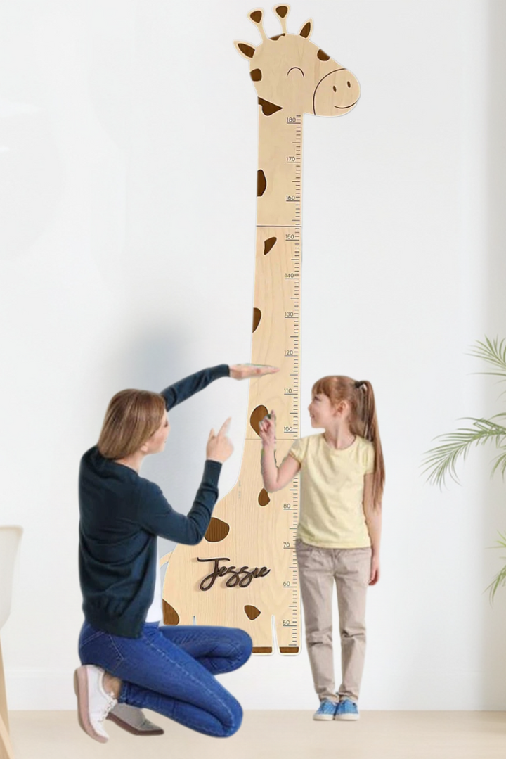 Personalized Wooden Giraffe Growth Chart Height Ruler