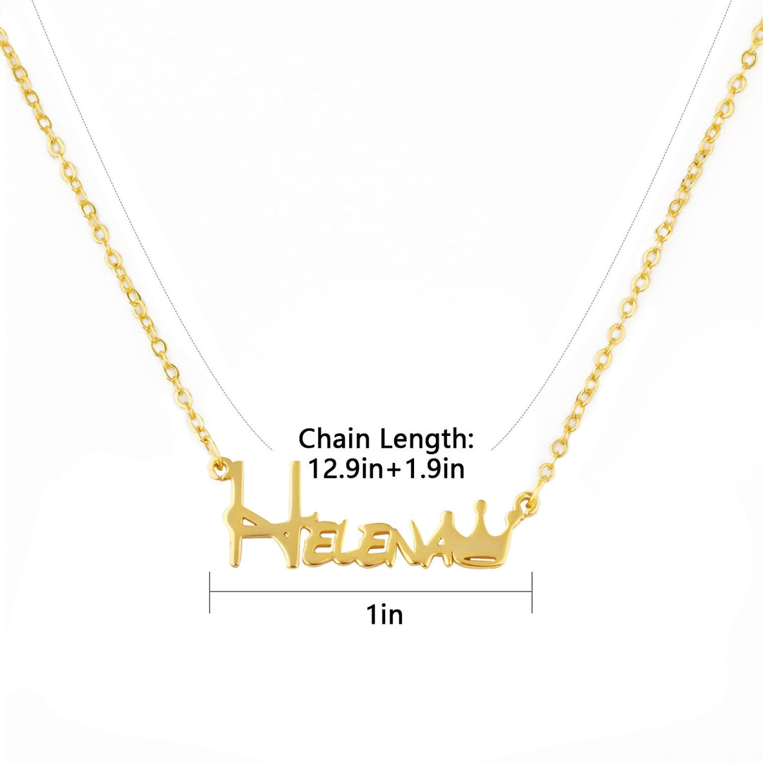 Personalized Baby Name Jewelry Set – Crown Bracelet & Necklace in Sterling Silver