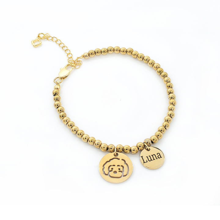 Personalized Dog Charm Bracelet Engravable Adjustable Bracelet