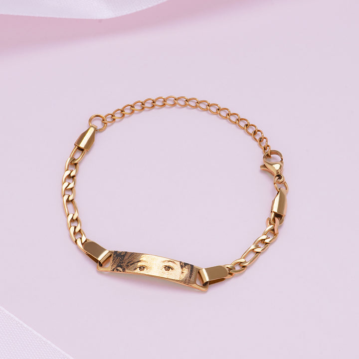 Personalized Baby Name and Eye image Bracelet- Custom Gift for Boys & Girls