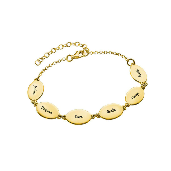 Personalized Oval Bracelet with Engraving Women's Gift