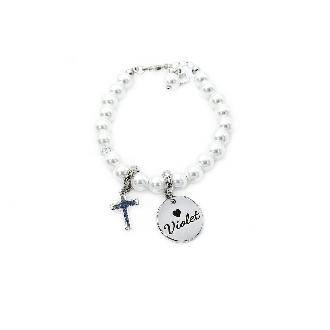 Custom Name & Pearl Bracelet – Vacuum-Plated, Tarnish-Resistant Gift for Sensitive Skin