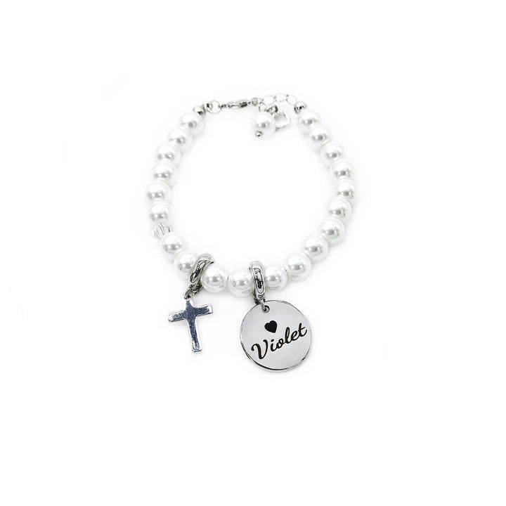 Custom Name & Pearl Bracelet – Vacuum-Plated, Tarnish-Resistant Gift for Sensitive Skin