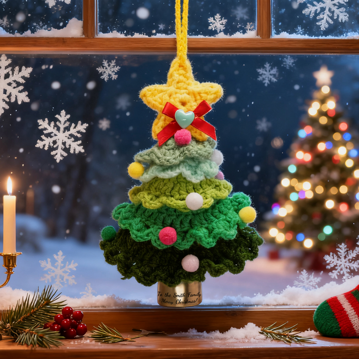 Hand-Crocheted Christmas Tree Wind Chime Pendant – A Miniature Christmas Wonderland
