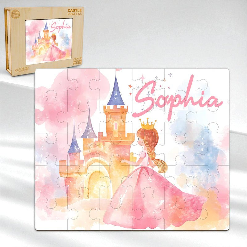 Personalized Fairy Tale Princess Name Puzzle – Custom Wooden Puzzle for Girls