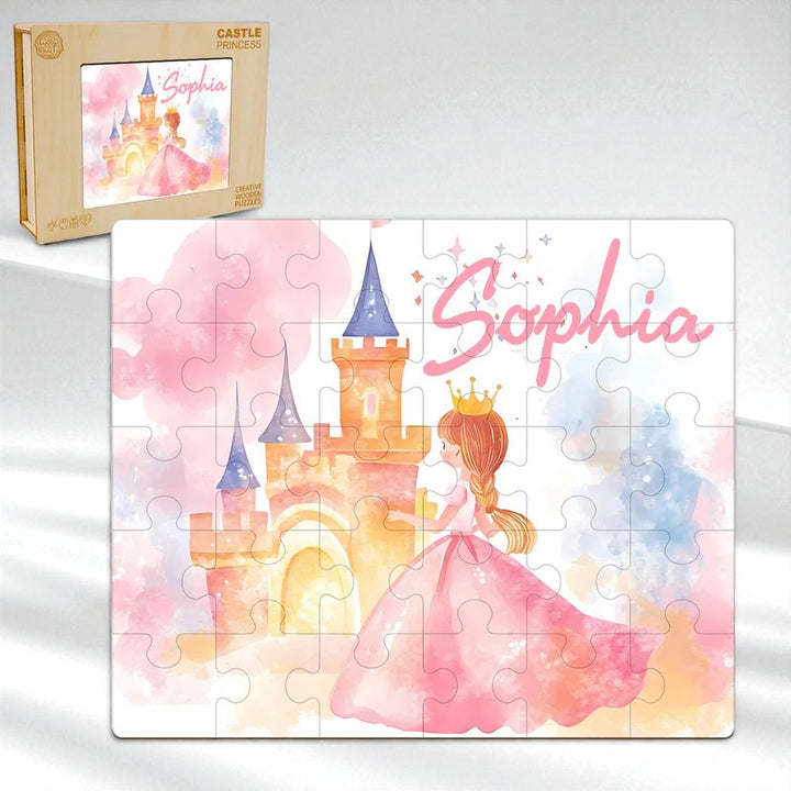 Personalized Fairy Tale Princess Name Puzzle – Custom Wooden Puzzle for Girls