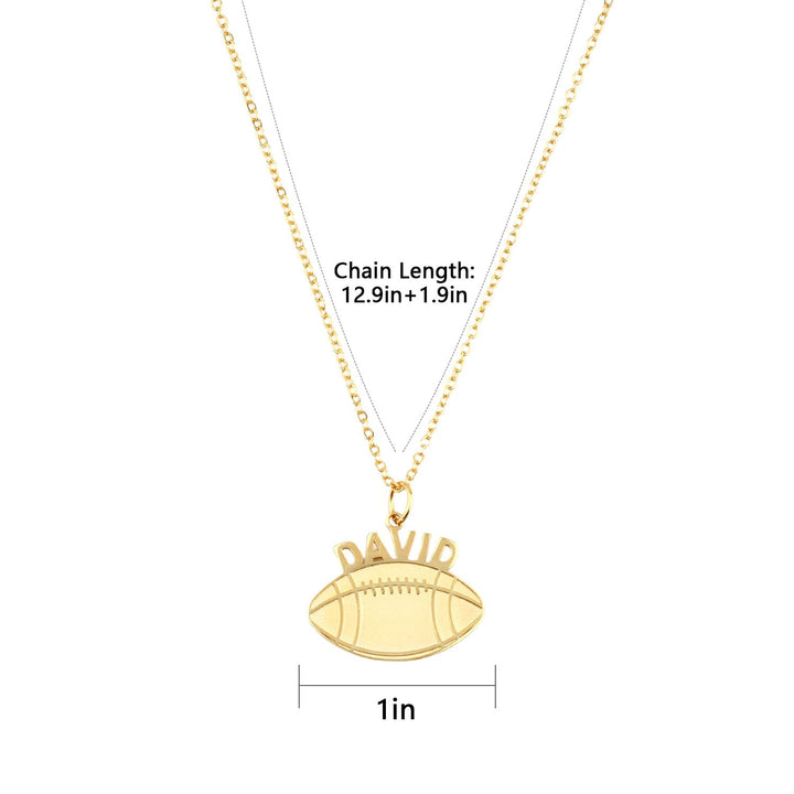 Personalized football Name Boys Necklace