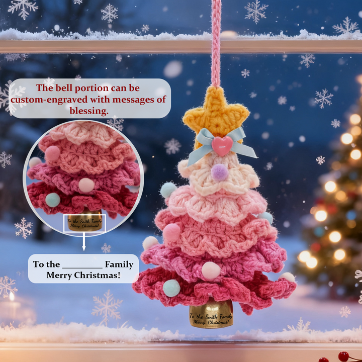 Hand-Crocheted Christmas Tree Wind Chime Pendant – A Miniature Christmas Wonderland