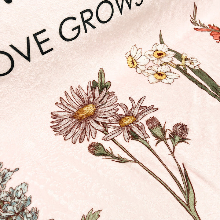Personalized Mom's Garden Love Grows Here Customized Blanket
