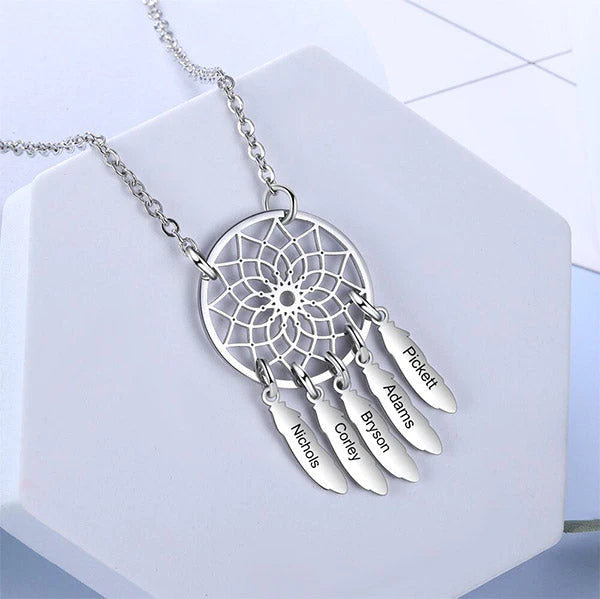 Personalized Dream Catcher Family Name Necklace