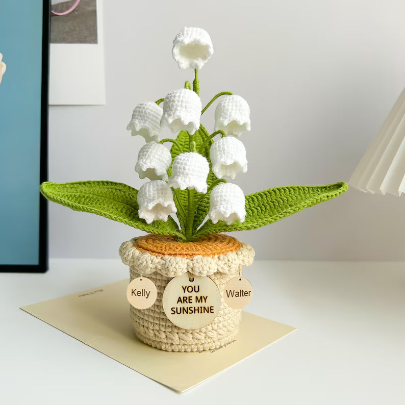 Personalized name crochet lily of the valley