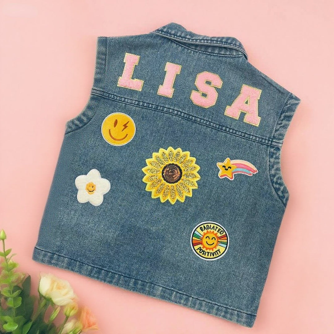 Personalized Children's Patch Denim Vest