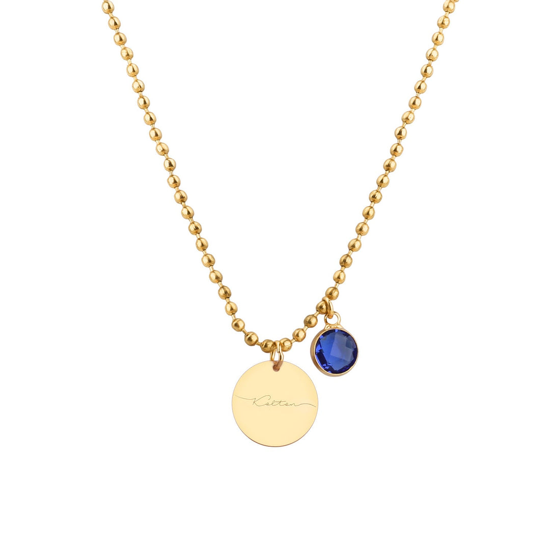 Personalized Childrens Birthstone Engravable Necklace