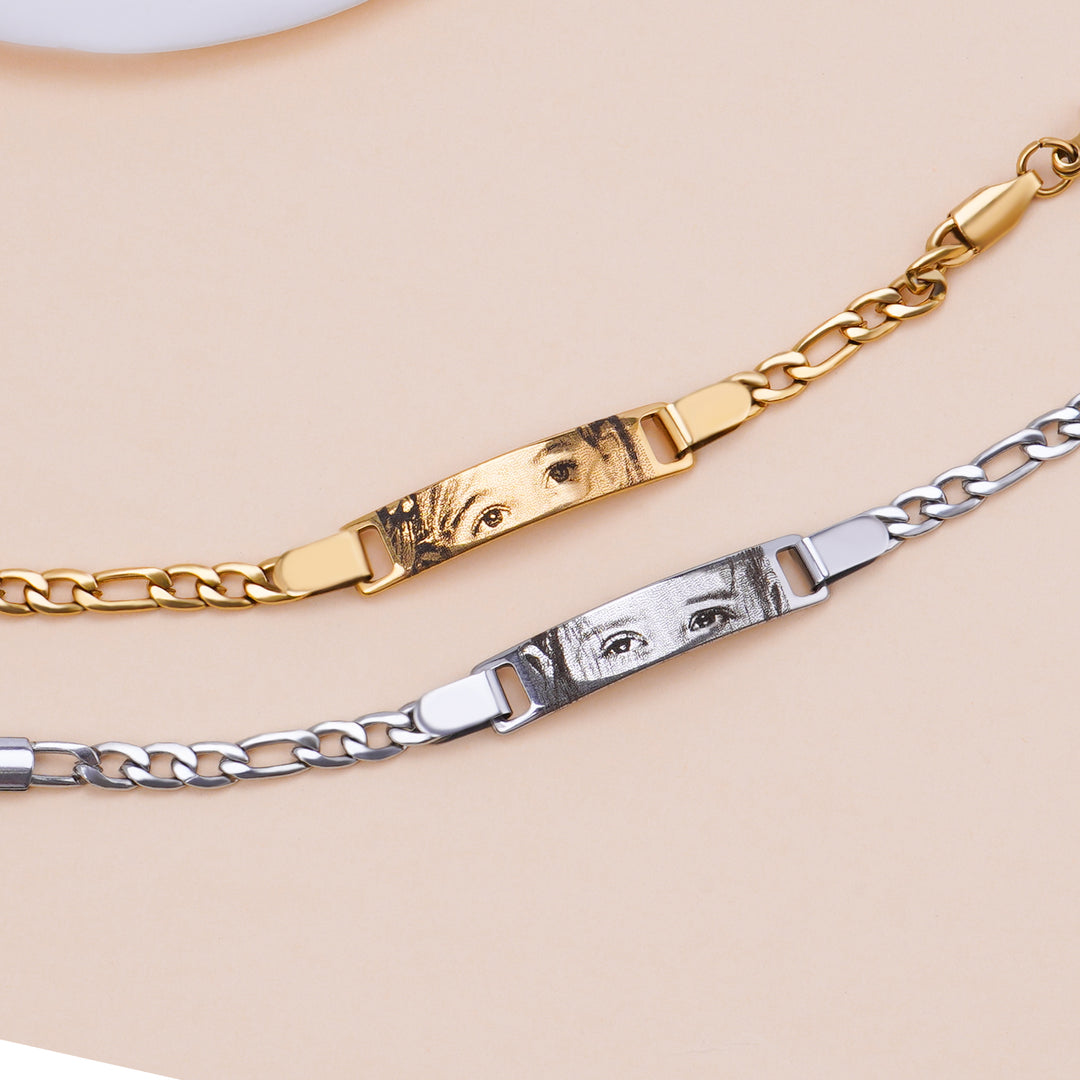 Personalized Baby Name and Eye image Bracelet- Custom Gift for Boys & Girls