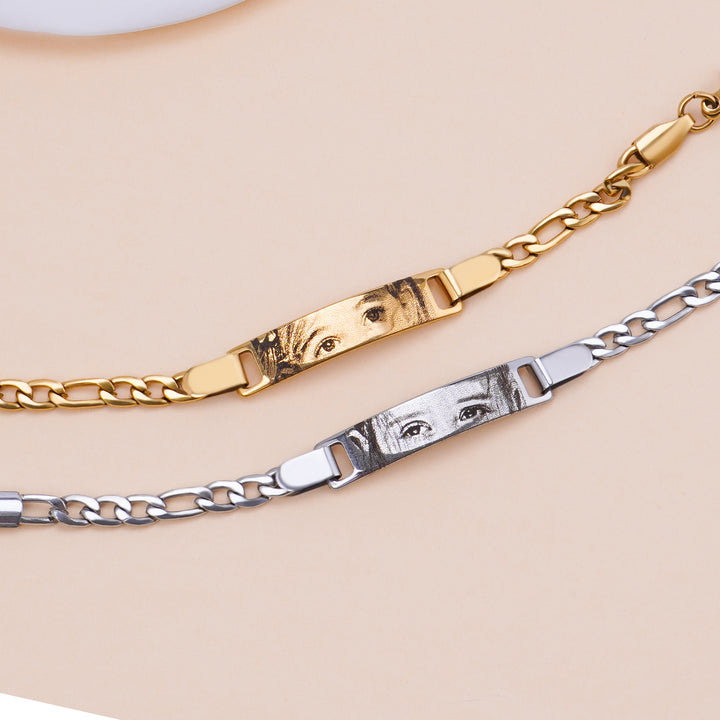 Personalized Baby Name and Eye image Bracelet- Custom Gift for Boys & Girls