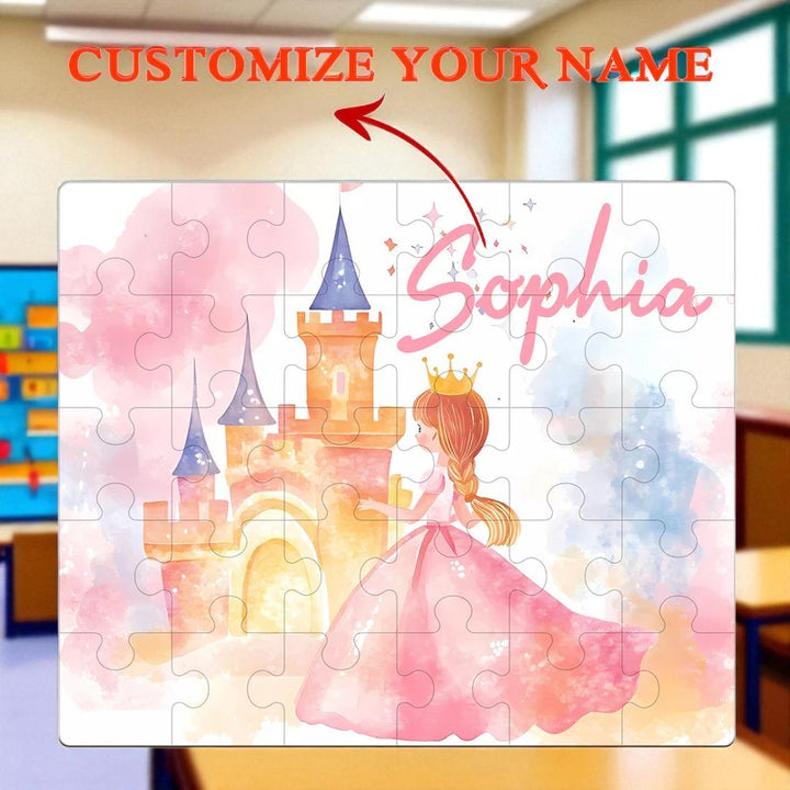 Personalized Fairy Tale Princess Name Puzzle – Custom Wooden Puzzle for Girls