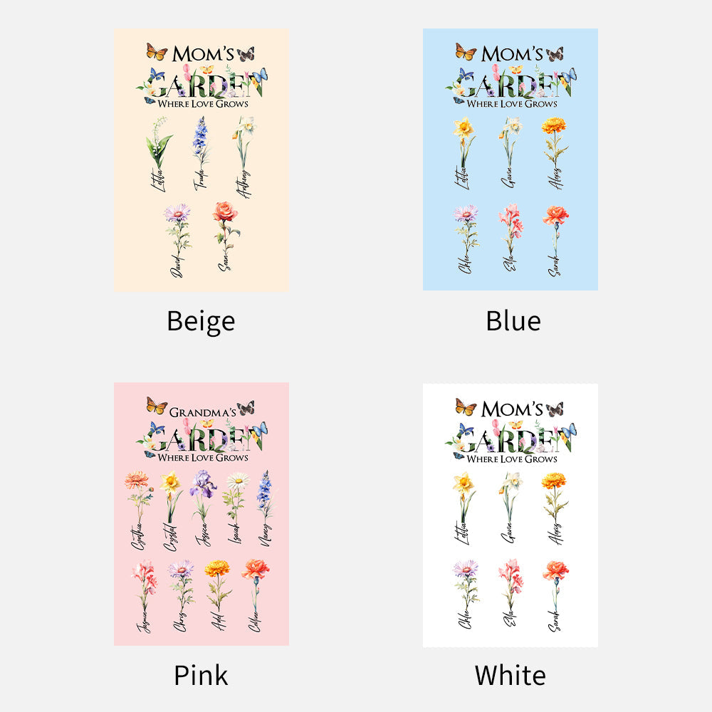 Personalized Mom's Garden Where Love Grows Customized Blanket Butterfly
