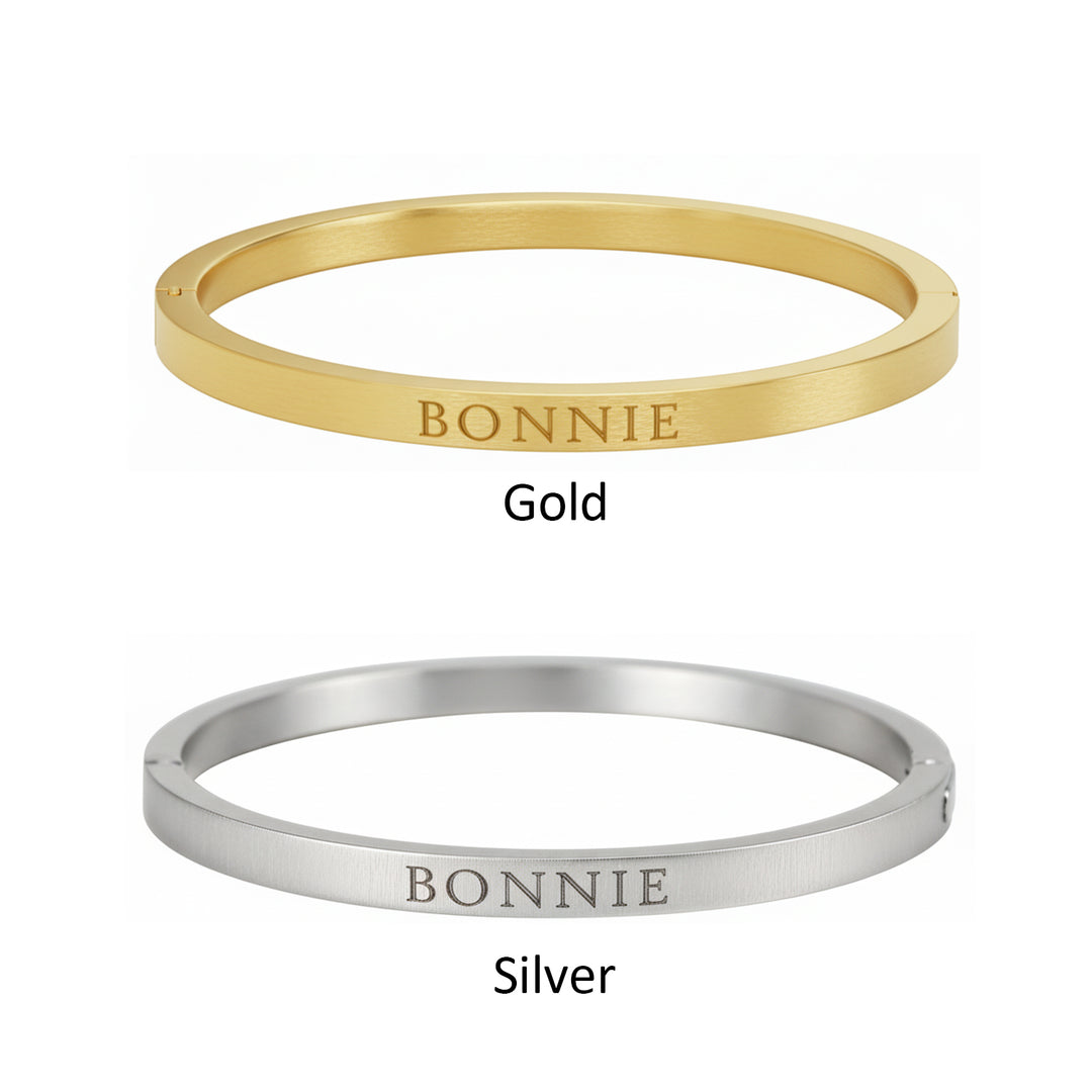Personalized Child's Engraved Name Bangle with Clasp
