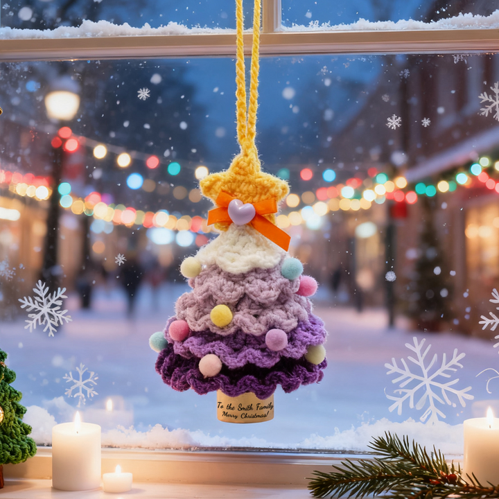 Hand-Crocheted Christmas Tree Wind Chime Pendant – A Miniature Christmas Wonderland