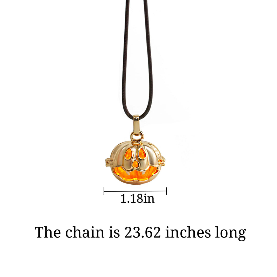 Halloween Glowing Pumpkin Pendant Necklace – Festive Luminous Jewelry Gift