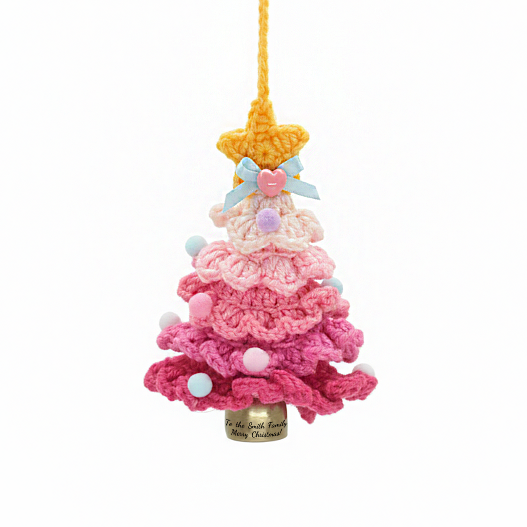 Hand-Crocheted Christmas Tree Wind Chime Pendant – A Miniature Christmas Wonderland