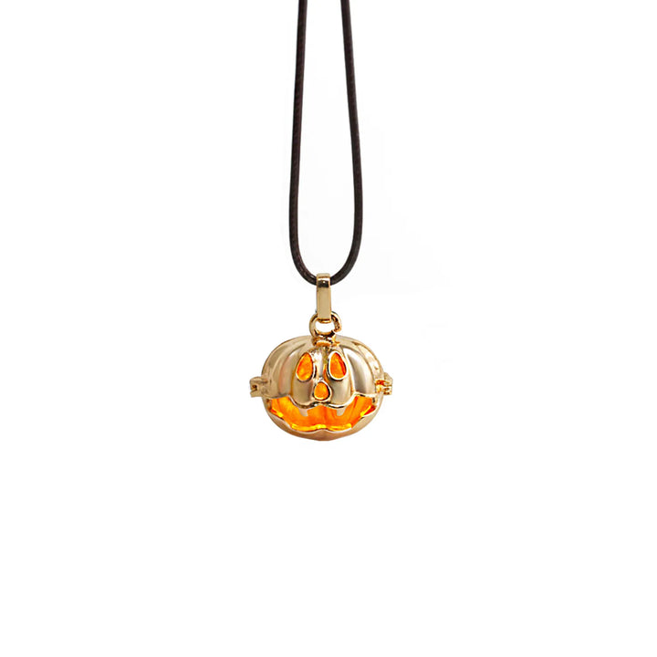 Halloween Glowing Pumpkin Pendant Necklace – Festive Luminous Jewelry Gift