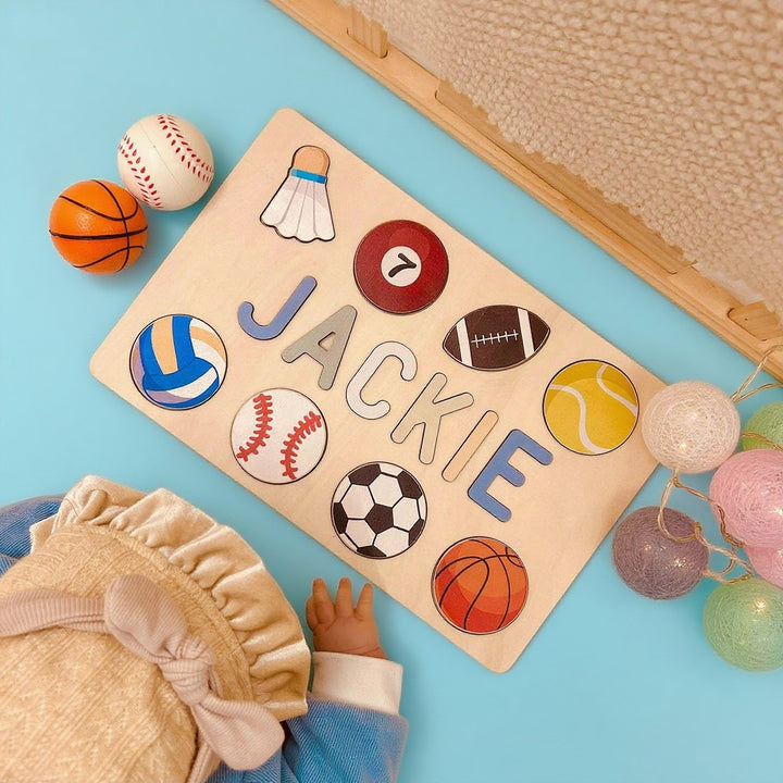 Personalized Wooden Baby Name Puzzle – Montessori Learning Toy