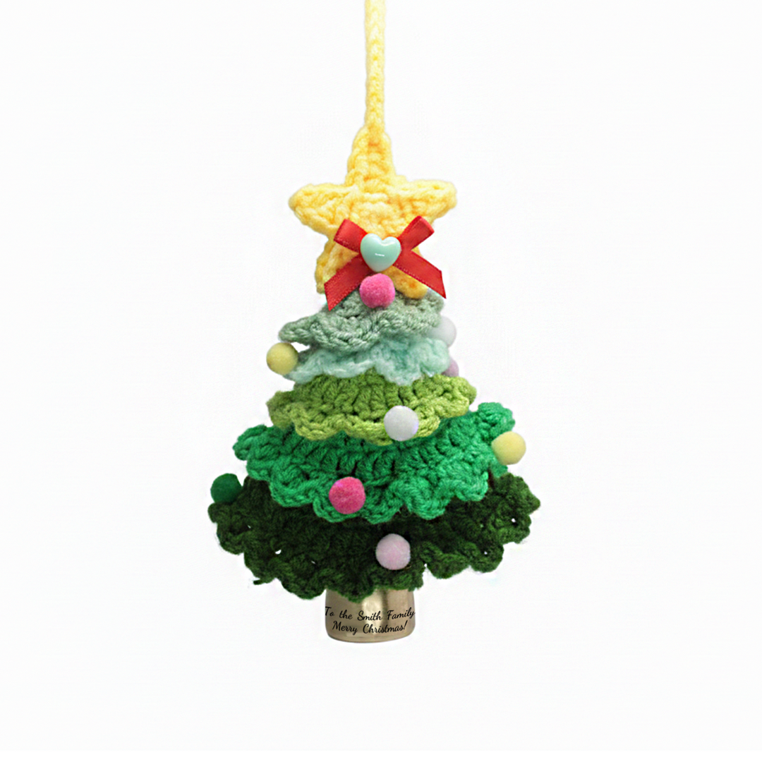 Hand-Crocheted Christmas Tree Wind Chime Pendant – A Miniature Christmas Wonderland