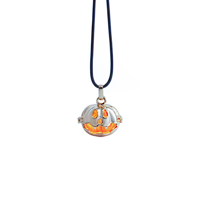 Halloween Glowing Pumpkin Pendant Necklace – Festive Luminous Jewelry Gift