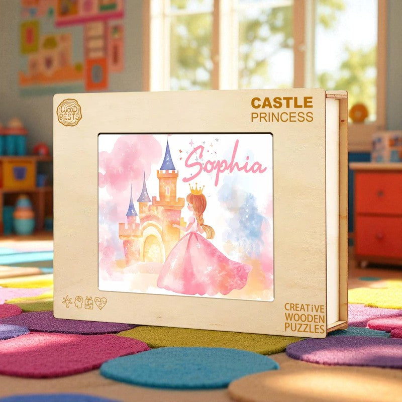 Personalized Fairy Tale Princess Name Puzzle – Custom Wooden Puzzle for Girls