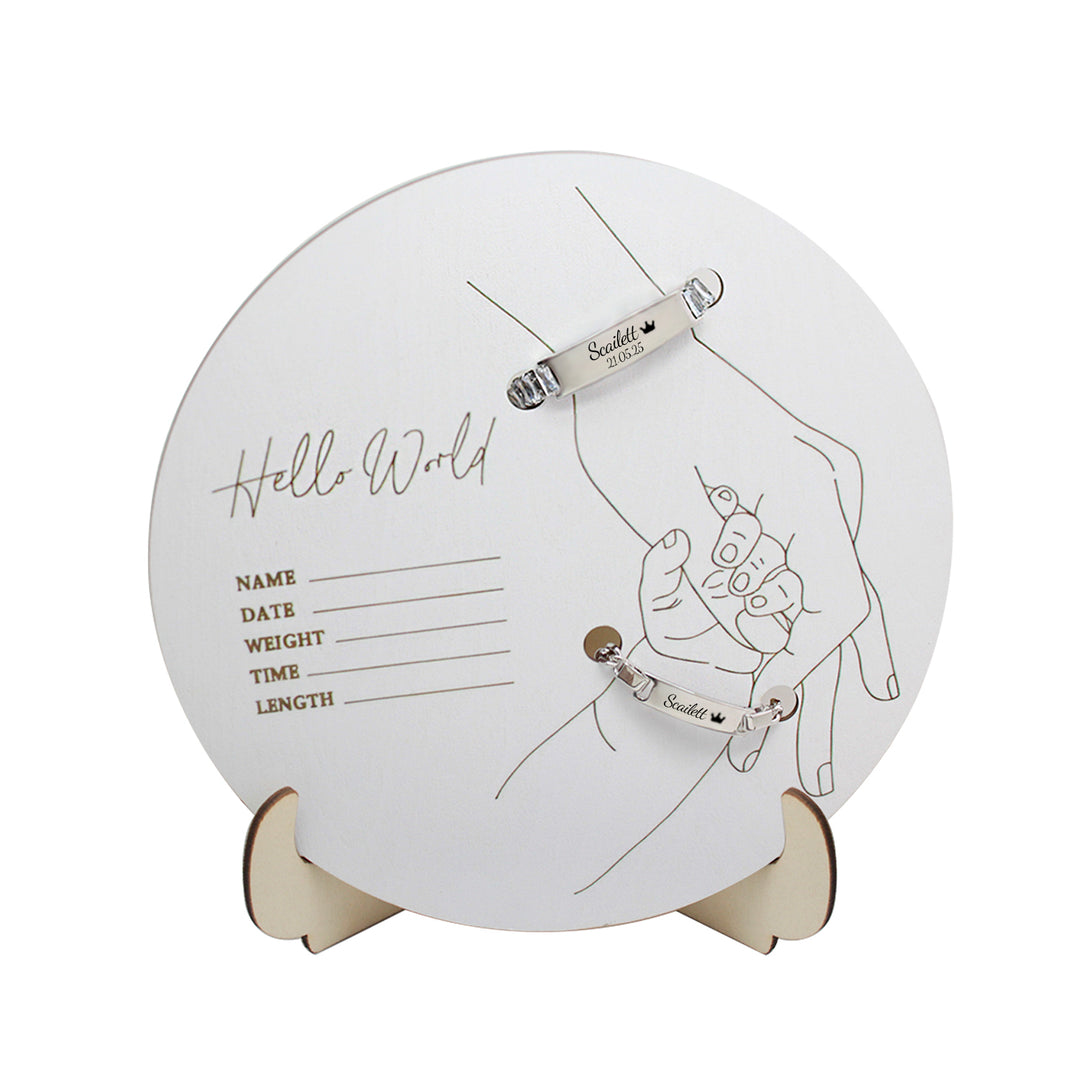 Hello World Newborn Memorial Jewelry Display Stand – A Gentle Way to Treasure Baby’s First Keepsakes