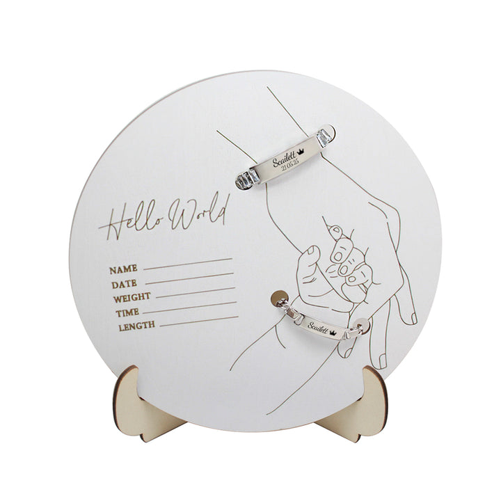 Hello World Newborn Memorial Jewelry Display Stand – A Gentle Way to Treasure Baby’s First Keepsakes