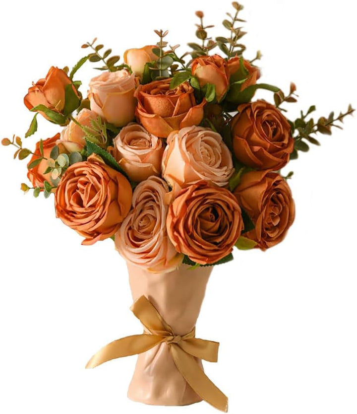 Personalized artificial flowers with name and vase
