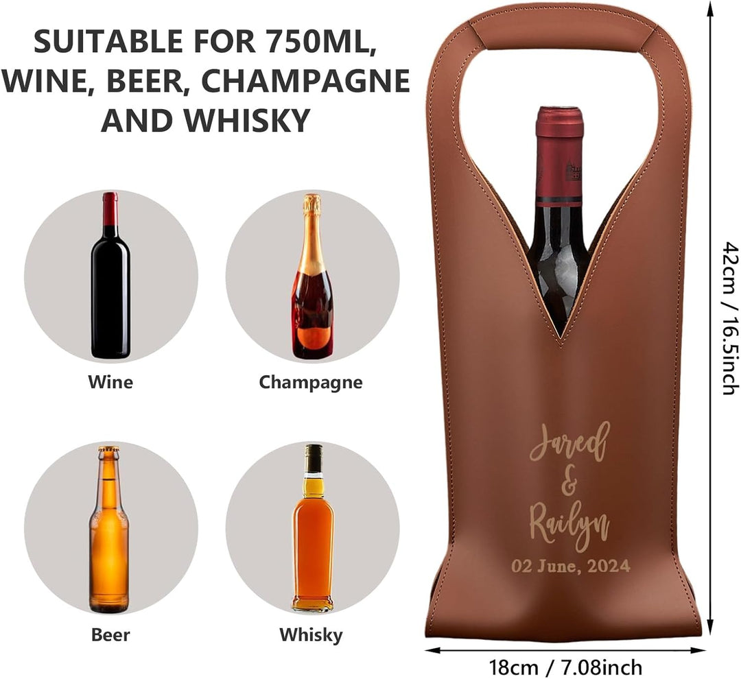Personalized Champagne Beer Wine Bottles Gift Bag Father's Day for Dad