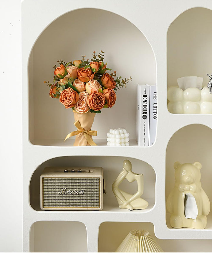 Personalized artificial flowers with name and vase