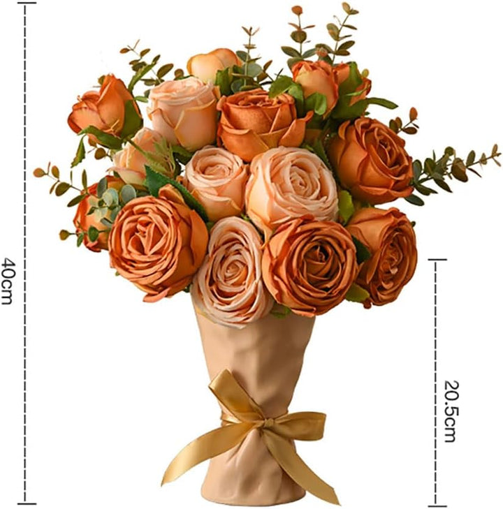 Personalized artificial flowers with name and vase