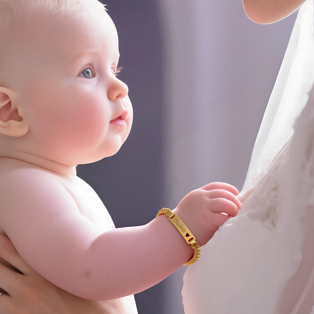 Personalized Baby & Parent Name Bracelet Family Set – Matching Family Jewelry