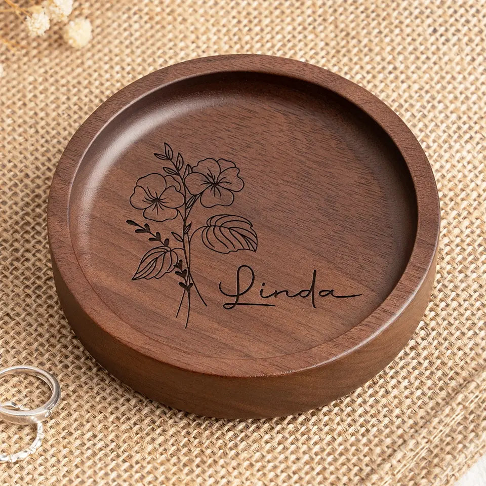 Bestie Personalized Custom Wooden Jewelry Dish - Gift For Best Friends, BFF, Sisters