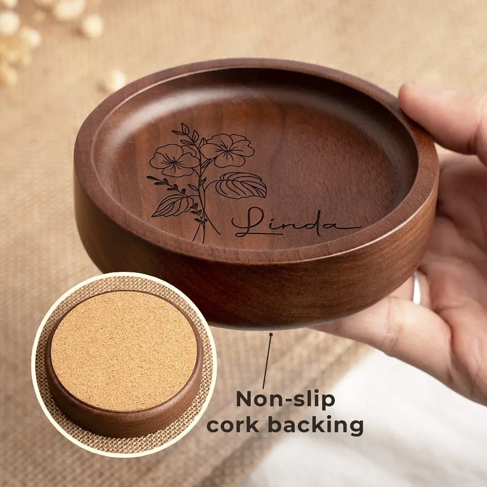 Bestie Personalized Custom Wooden Jewelry Dish - Gift For Best Friends, BFF, Sisters