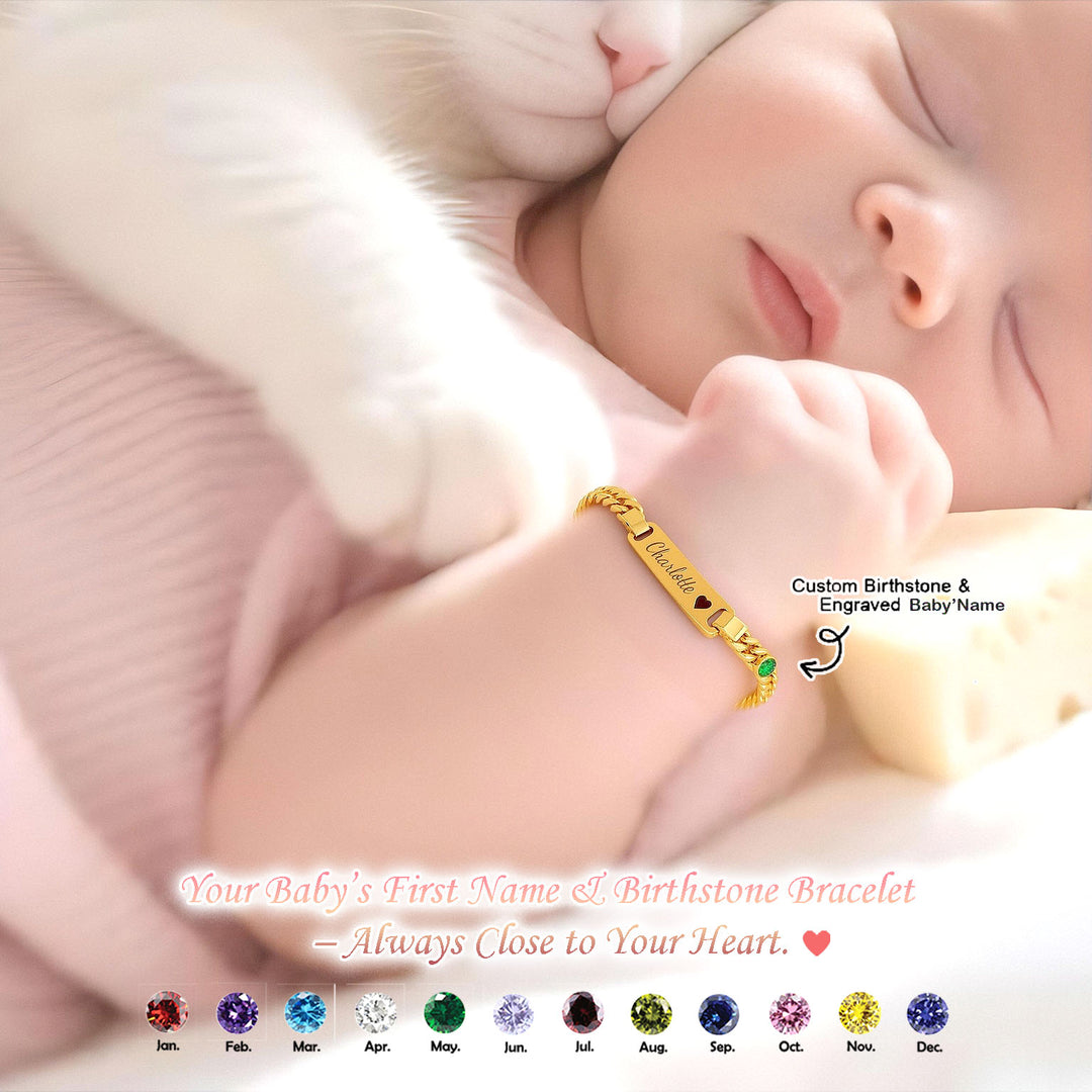 Personalized Birthstone Name Bracelet  for Boys & Girls