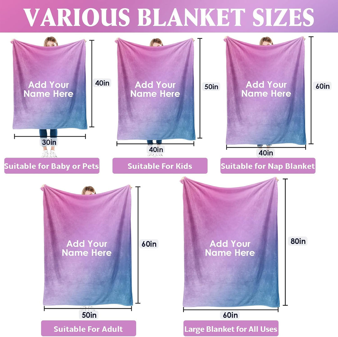 Personalized name gradient blanket