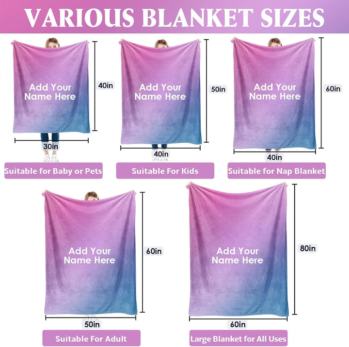 Personalized name gradient blanket