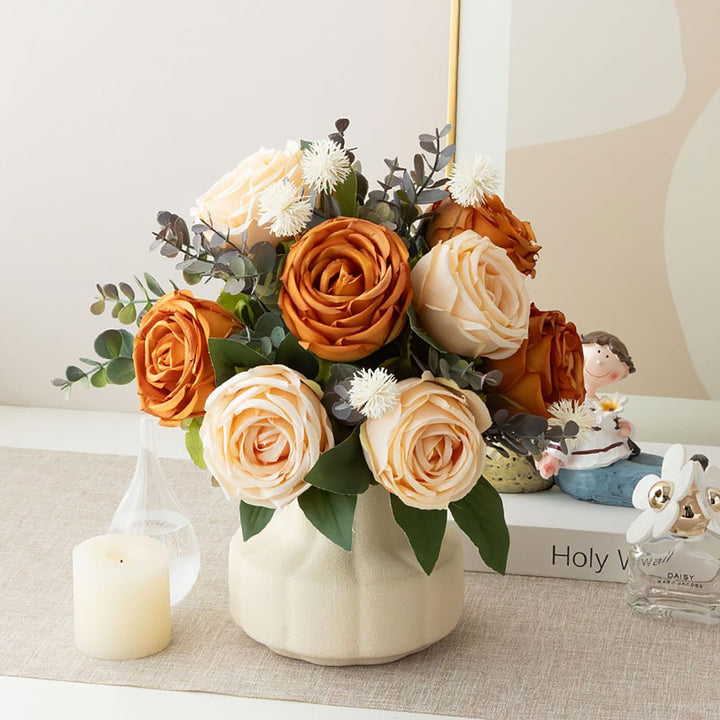 Personalized artificial flowers with name and vase
