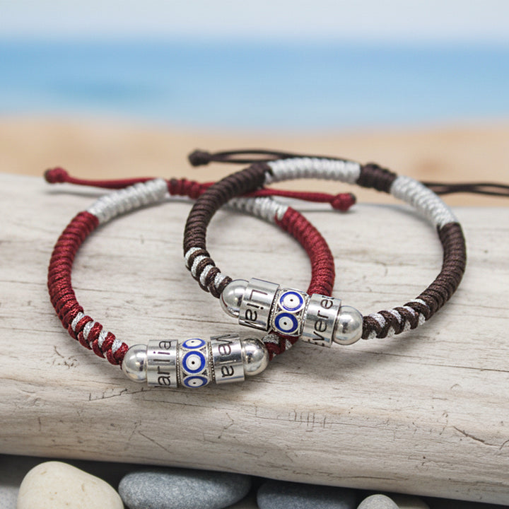 Guardian Eyes Couple & Family Name Bracelet – Personalized Protection Jewelry