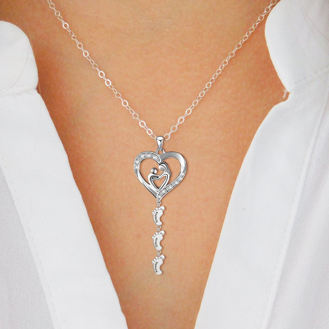 Personalized Sterling Silver Necklace with Kids Name