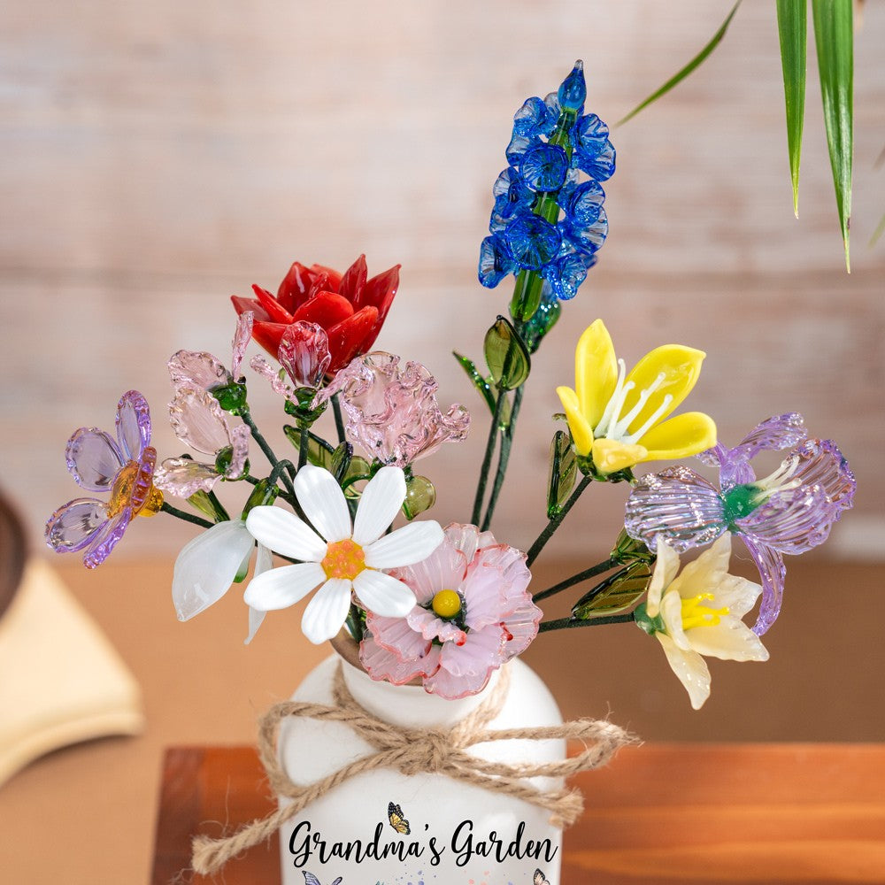 Personalized Mama's Garden Birth Flower Vase With Name For Birthday Gifts