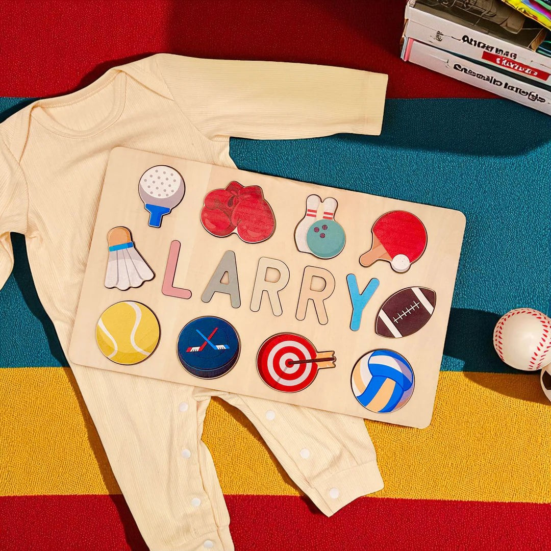 Personalized Wooden Baby Name Puzzle – Montessori Learning Toy