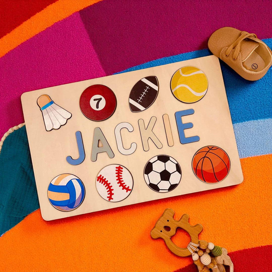 Personalized Wooden Baby Name Puzzle – Montessori Learning Toy