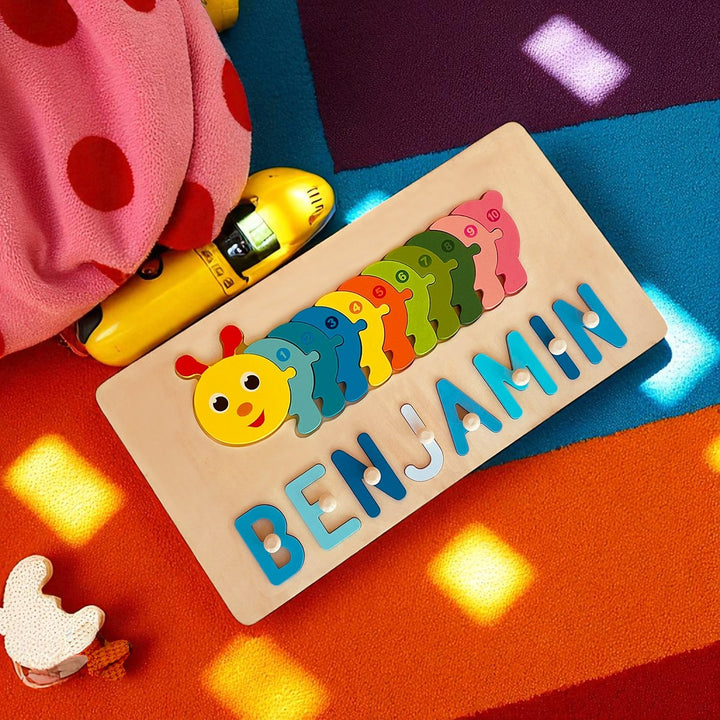 Animal Name Puzzle – Personalized Wooden Toddler Learning Toy